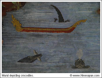 Mural depicting crocodiles