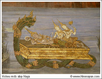 Vishnu rests atop Naga
